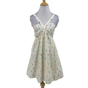 O'Neill Dress Womens XS Extra Small Imara Tiered V Neck Smocked Back Bodice Mini